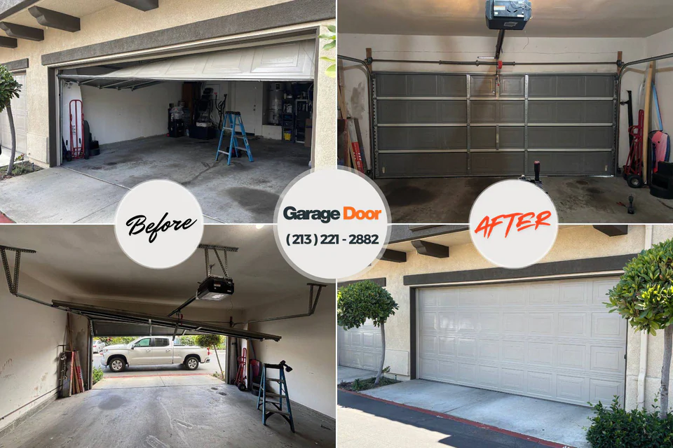 Before and after: garage door repair Miami-Dade County